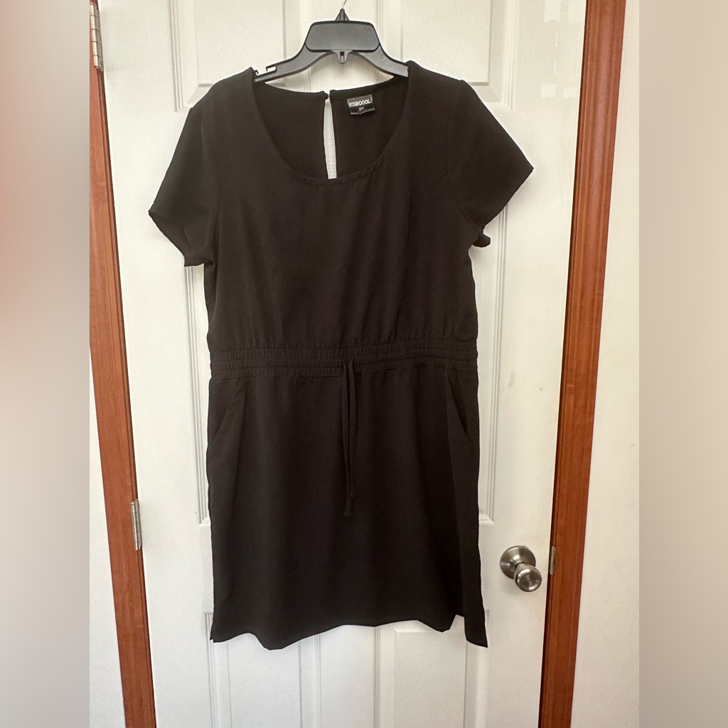 Nwt Qvc Brand 32 Decree Cool Black Dress Ptp 22" Ties At Waist